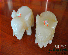 天然玉石：大象（對(duì)）